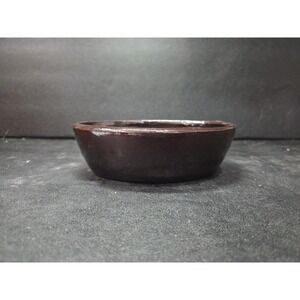 Artisan Pottery Bowl, Brown Ceramic Trinket Dish, Vintage Decor, Home Decor